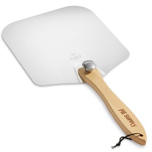 Pie Supply Aluminum Pizza Peel with Foldable Wooden Handle for Homemade Pizzas and Baking Bread - 1 of 4