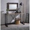 Acme Furniture 48" Jodie Console Table Rustic Oak and Antique Black Finish: Melamine Veneer, Metal Frame, Spot Clean - 2 of 4