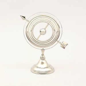 TopComfy Decorative Object Silver Aluminum Armillary for Modern Home Office Decor, Silver, 14"*13"*5" - 1 of 4