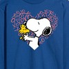 Men's - Peanuts - Snoopy Woodstock Xo Heart Long Sleeve Graphic T-Shirt - 2 of 4
