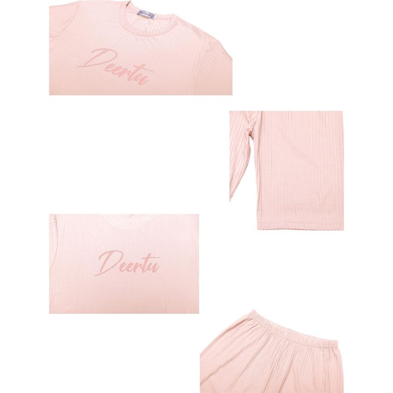 cheibear Sleepwear Short Sleeve with Capri Pants Letters Family Pajama Sets, 4 of 5