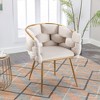 Velvet Accent Chair with Gold Legs Leisure Velvet Single Sofa Chair - 4 of 4