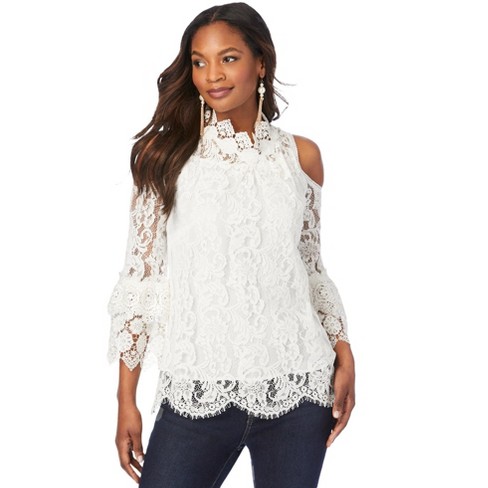 Cold shoulder store flare sleeve top