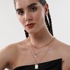 SOHI Women's Antique Gold The Dented Charm Multi-Layer Necklace - 4 of 4