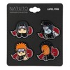 Naruto Akatsuki Itachi Obito Kisame Nagato Red Cloud Embossed Anime Manga Enamel Pin 4 Pack Black - 3 of 3