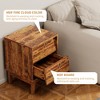 Nightstand Set Of 2, Vintage-style Wood Bedside Table, Bevel Design End Table With 2 Hidden Pull Design Storage Drawers, Mid Century End Table - 4 of 4