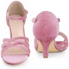 BLISSFUL STEP Women's Velvet Open Toe Kitten Heel Ankle Strap Sandals - 2 of 3