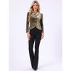 INSPIRE CHIC Women's Notched Lapel Long Sleeve Office Button Velvet Suit Blazer - 3 of 4