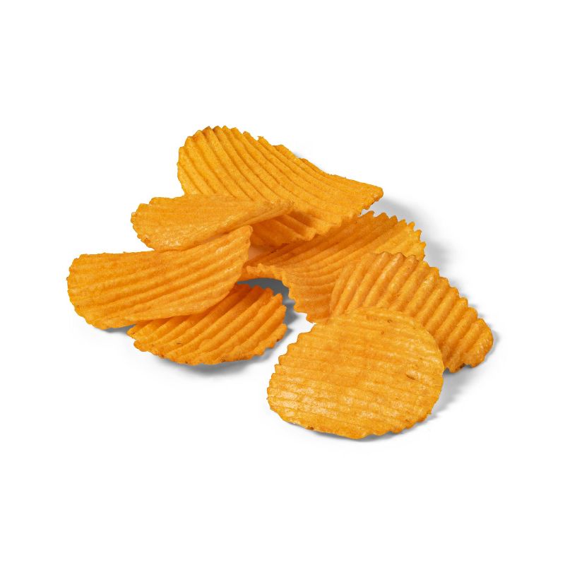 Naturally Flavored Cheddar and Sour Cream Ripple Potato Chips - 8oz - Market Pantry&#8482;, 2 of 4