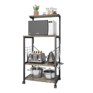 Bestier 4 Tier Kitchen Baker'S Rack Storage Shelf Microwave Stand Cart On Wheels - 1 of 4
