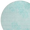 Teal Blue Aqua And Ivory Floral Washable Indoor Outdoor Area Rug - 4 of 4