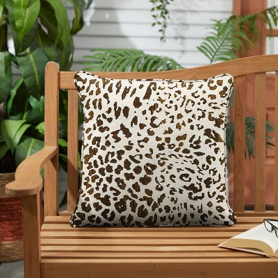 Sunbrella 2pk 18 Indoor outdoor Corded Pillows Espresso Leopard Weather resistant Recycled Fiber Fill Target