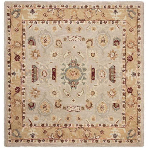 Charming square accent rugs 8 X8 Floral Tufted Square Area Rug Ivory Gold Safavieh Target