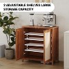 Garvee Rattan Storage Cabinet with Doors Portable Sideboard Buffet Adjustable Shelves Farmhouse Style - 4 of 4