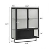 NicBex Modern 2 Glass Door Bathroom Wall Mount Cabinet Medicine Cabinet with 3 Tier Storage & Towel Rack - 3 of 4