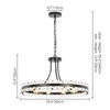 Rennnsan Wivra 23" W 9 - Light Wagon Wheel Beaded Crystal Mid-Century Modern Dimmable Flush Mount Chandelier in Black - 3 of 4