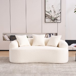Whisen Chenille Loveseat with High-Density Sponge - 1 of 4