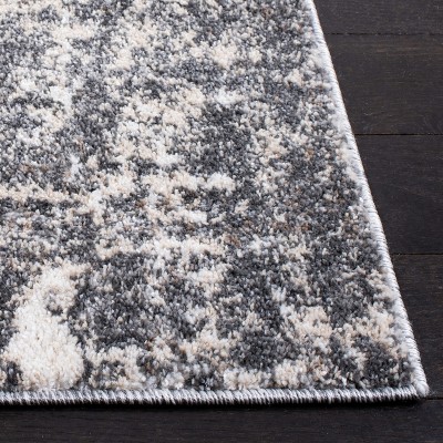 Gray and Ivory Abstract Hand-knotted 4' x 6' Rug