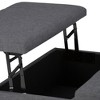 WyndenHall 36" Tyler Coffee Table Storage Ottoman Slate Gray Linen Look Fabric - 4 of 4