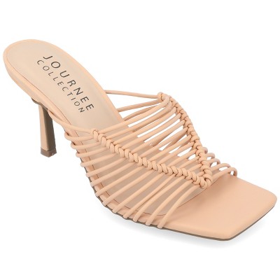 Journee Collection Womens Saskia Mid Heel Open Toe Pumps