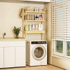 Artloge Large Bamboo Over The Toilet Storage Rack 3 Tier Cabinet Organizer Adjustable Height Shelf with 2 Hooks for Bathroom Laundry - 4 of 4