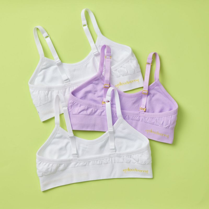 Girls' 3PK Favorite Double-Layered, High-Quality Seamless Bra with Adjustable Straps by Yellowberry, 2 of 4