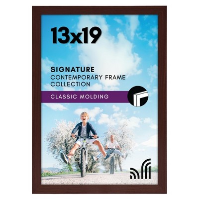 Americanflat 13x19 Poster Frame in Mahogany - Composite Wood with Shatter Resistant Glass - Wall Mounted Horizontal and Vertical Formats