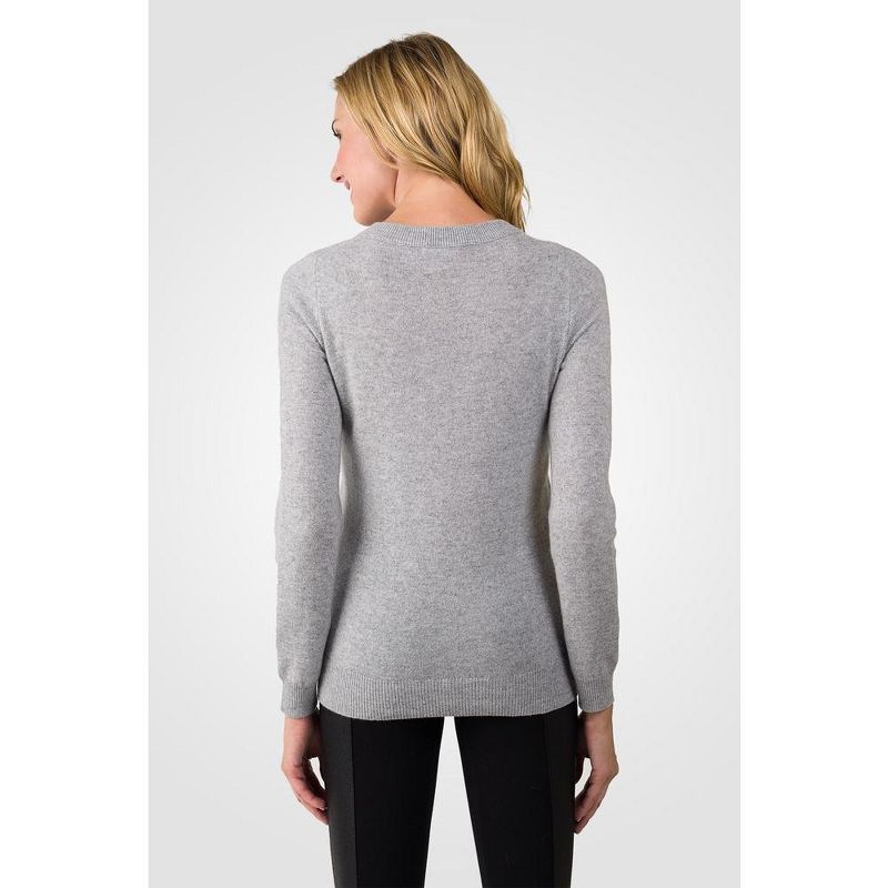 JENNIE LIU Women's 100% Pure Cashmere Long Sleeve Crew Neck Pullover Sweater, 2 of 9