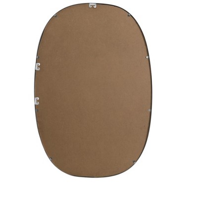 Silver Oval Full Length Metal Frame Bathroom Mirror