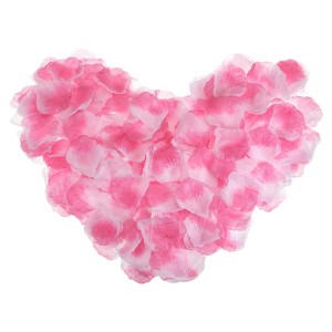 Unique Bargains Wedding Party Decoration Silk Artificial Flower Rose Petals Pink/White 3000 Pcs - 1 of 4