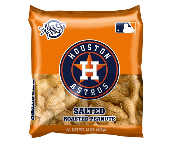 Hampton Farms Houston Astros Unsalted In-Shell Roasted Peanuts - 12oz