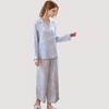 Anna-Kaci Lounge Women's Light Woven Pajama Set with Whimsical Floral Outline Print and Relaxed Button-Up Fit - 3 of 4