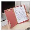 Universal Deluxe Six-Section Pressboard End Tab Classification Folders, 2 Dividers, 6 Fasteners, Letter Size, Bright Red, 10/Box - 3 of 4