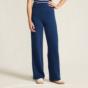 Lands' End Women's Serious Sweats High Rise Fleece Lined Straight Leg Pants - 1 of 4
