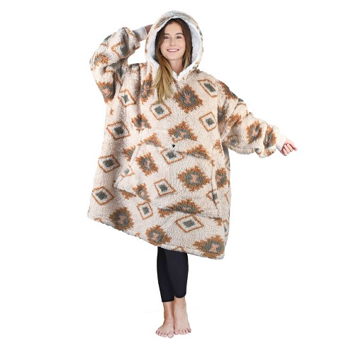 Tirrinia Navajo Oversized Hoodie Blanket Sweatshirt Comfortable Fleece Giant Wearable Blankets Gift for Adults Men Women Teenagers Wife Girlfriend