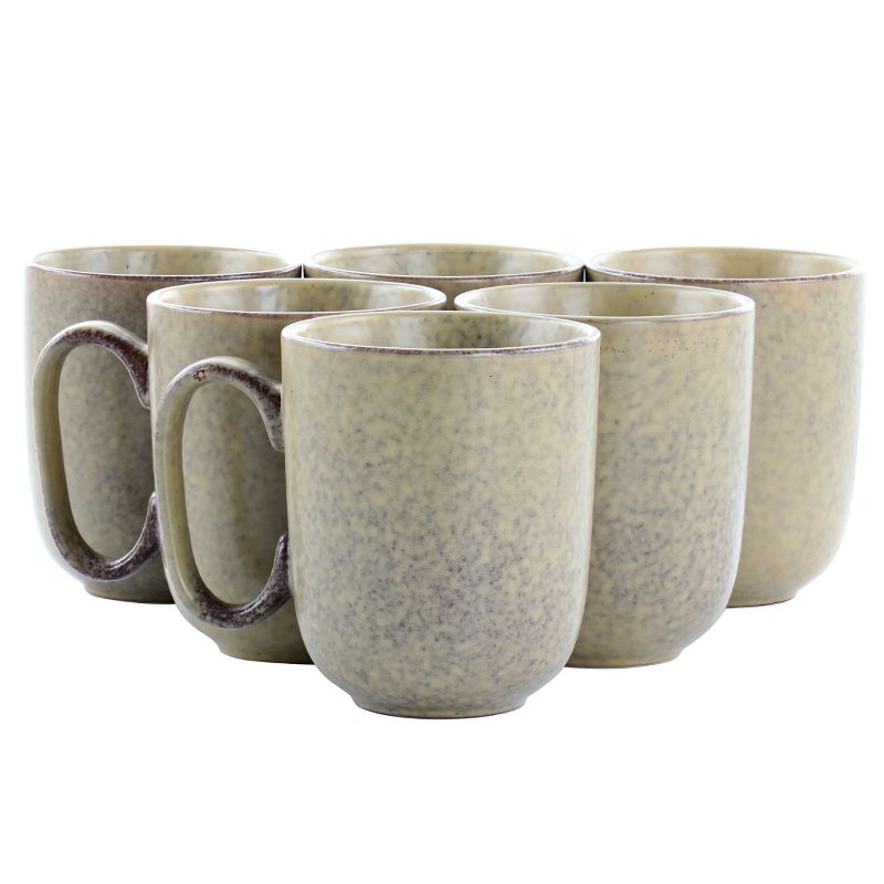 Gibson Mio 6 Piece Stoneware 15 Ounce Mugs in Pepper, 1 of 6