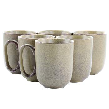 Gibson Mio 6 Piece Stoneware 15 Ounce Mugs in Pepper