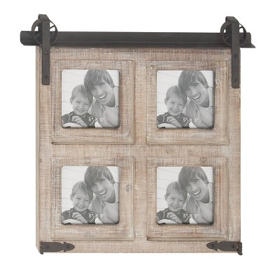 5"x5" Farmhouse Wood Wall Photo Frame Brown - Olivia & May