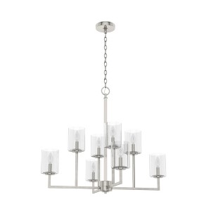 Hunter 30.5" Kerrison Ceiling Light Brushed Nickel Chandelier - 8 Bulb Indoor Fixture for Transitional Decor - 1 of 1