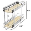 LOVMOR 2 Tier Individual Pull Out Cabinet Organizer, Slide Out Wood Shelves Organizers, Pull Out Drawers Organization and Storage for Kitchen Cabinet - 3 of 4
