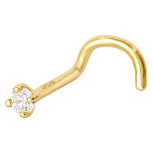 Jewelry Avalanche 20G 14K Gold Diamond Nose Screw Ring Stud - 1 of 3