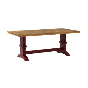South Hill Farmhouse Extendable Trestle Base Dining Table - Red - Inspire Q
