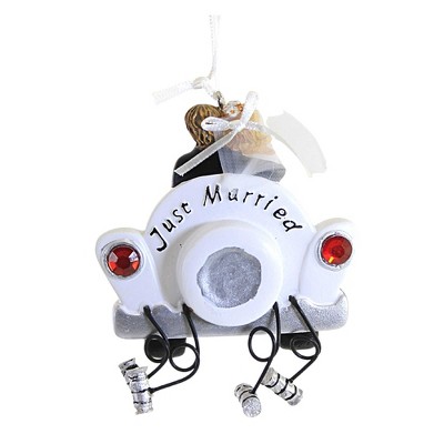 3.5 Inch Just Married Christmas Bride Groom Tree Ornaments