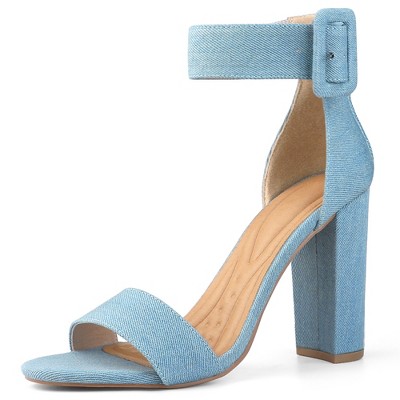 Perphy Women's Open Toe Ankle Strap Block Heel Sandals