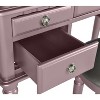 Vynxaria Contemporary Bedroom Vanity Set with Foldable Mirror & Stool - White Finish - 4 of 4
