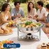 Chafing Dish Buffet Set 5 QT, Stainless Steel Round Chafing Dishes for Buffet With Lid Holder & Glass Lid, for Parties,Dinner - 4 of 4