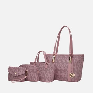 MKF Collection Marimar  M Signature Vegan Leather Women’s Tote – 4 Pcs set Handbag by Mia K - 1 of 4