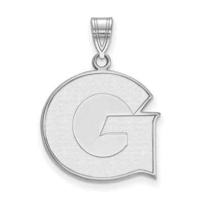 Black Bow Jewelry 14k White Gold Georgetown Hoyas NCAA Large Pendant