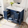 TOBILI 36" Bathroom Vanity with Sink, One Cabinet and Three Drawers, Solid Wood and MDF Board, Blue - 4 of 4