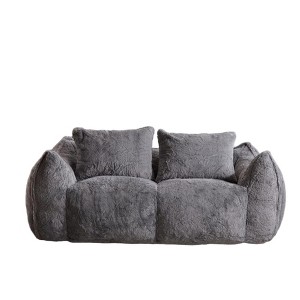 Maliang Ultra Soft Fluffy Loveseat Bean Bag Sofa with Pillows, Chase Lounge Chair for Living Room or Bedroom, No Assembly Required - 1 of 4